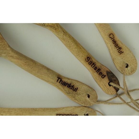 Engraved Wooden Spoons Inspirational Words Kitchen Utensil Decor Set of 6 Small - Picture 2 of 3